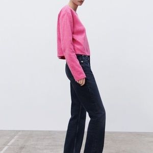 Zara Cropped Sweater - Pink - US L
